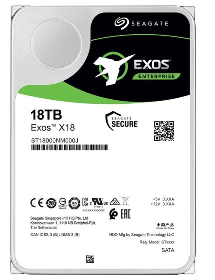 Dysk HDD Seagate Exos X18 10TB 3.5 cala 7.2K RPM SATA 6Gb/s